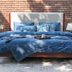 Blue Chev Bedding Set - Habitt