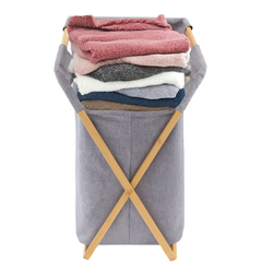 Laundry Basket – Cloth & Wooden Frame – #13-1