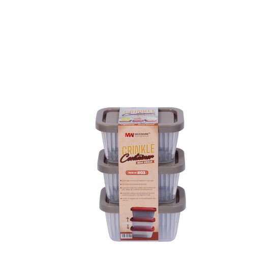 Pack of 3 - Mini Crinkle Container (Assorted) –  Plastic Food Storage Boxes