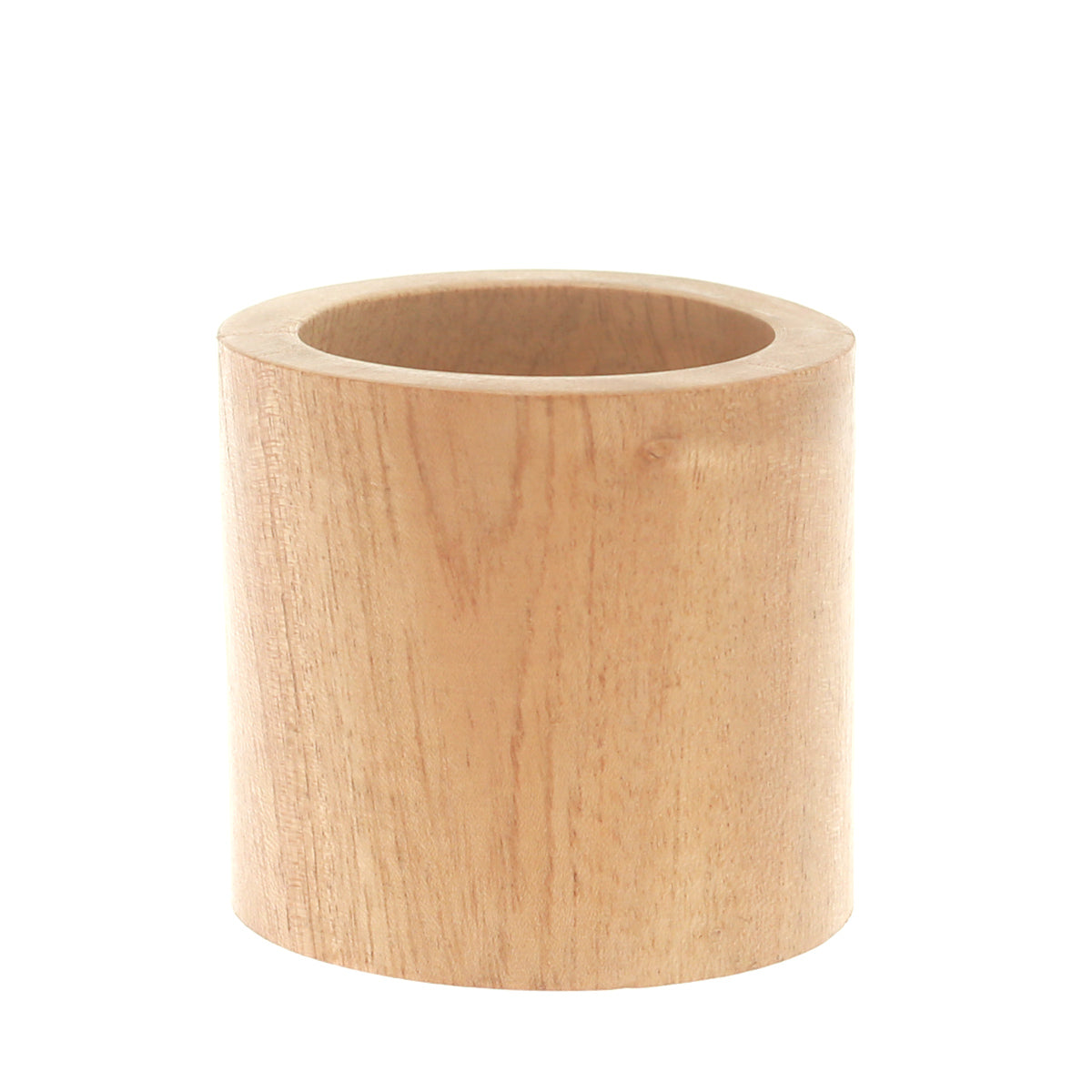 CANDLE HOLDER(M).WOOD.LIGHT BROWN..