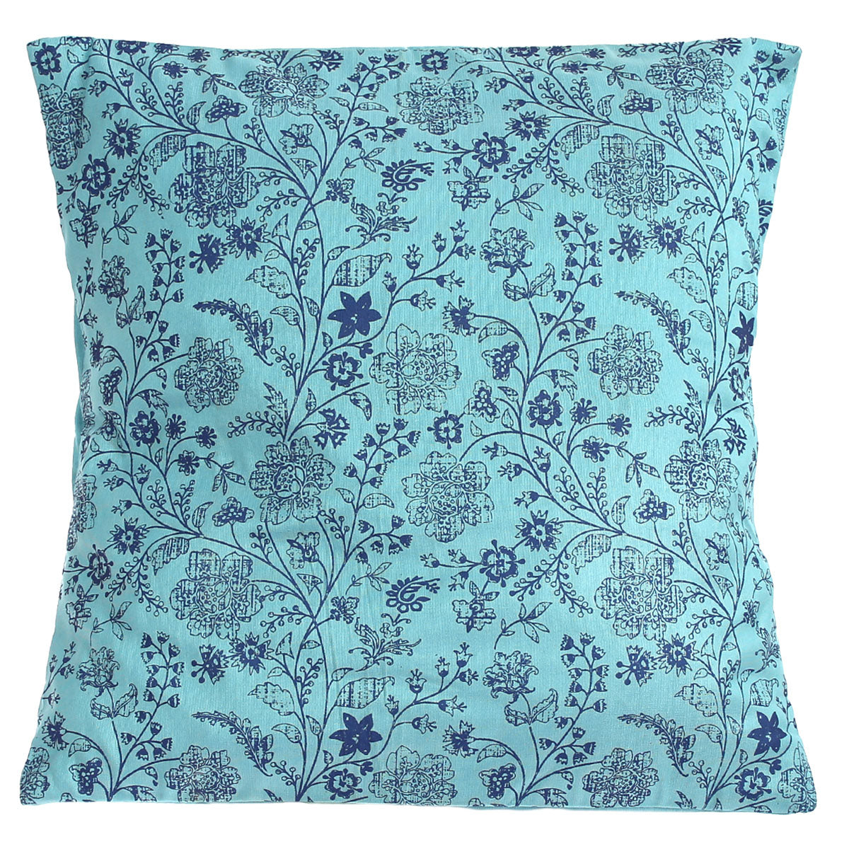 Blue Floral Cushion Cover 18x18"