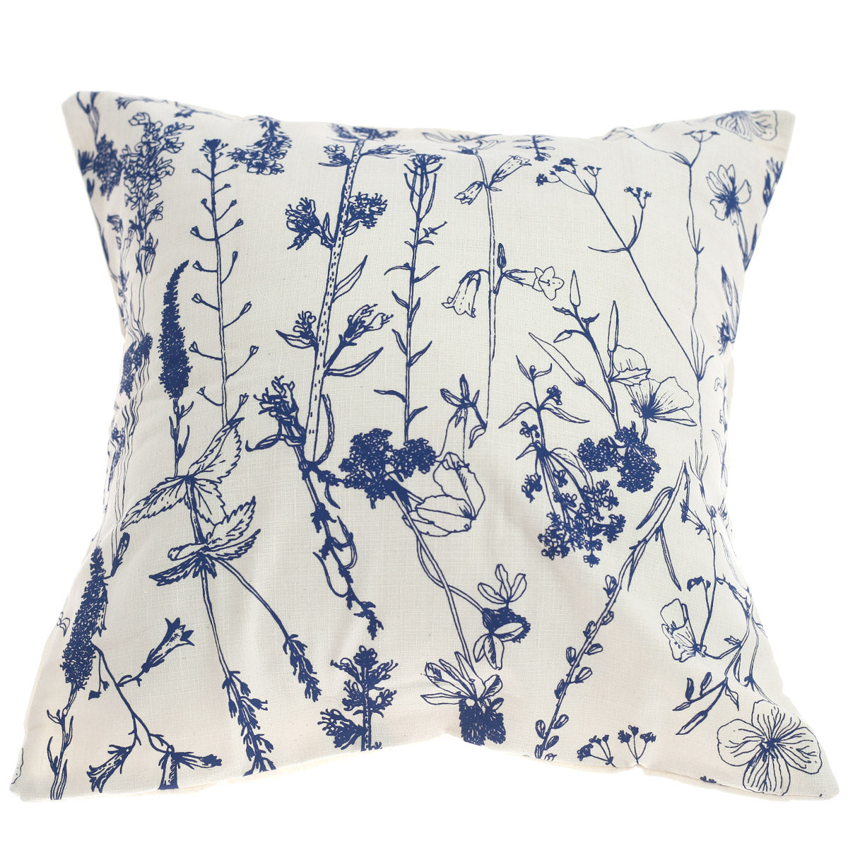 Blue Floral Cushion Cover 18x18"