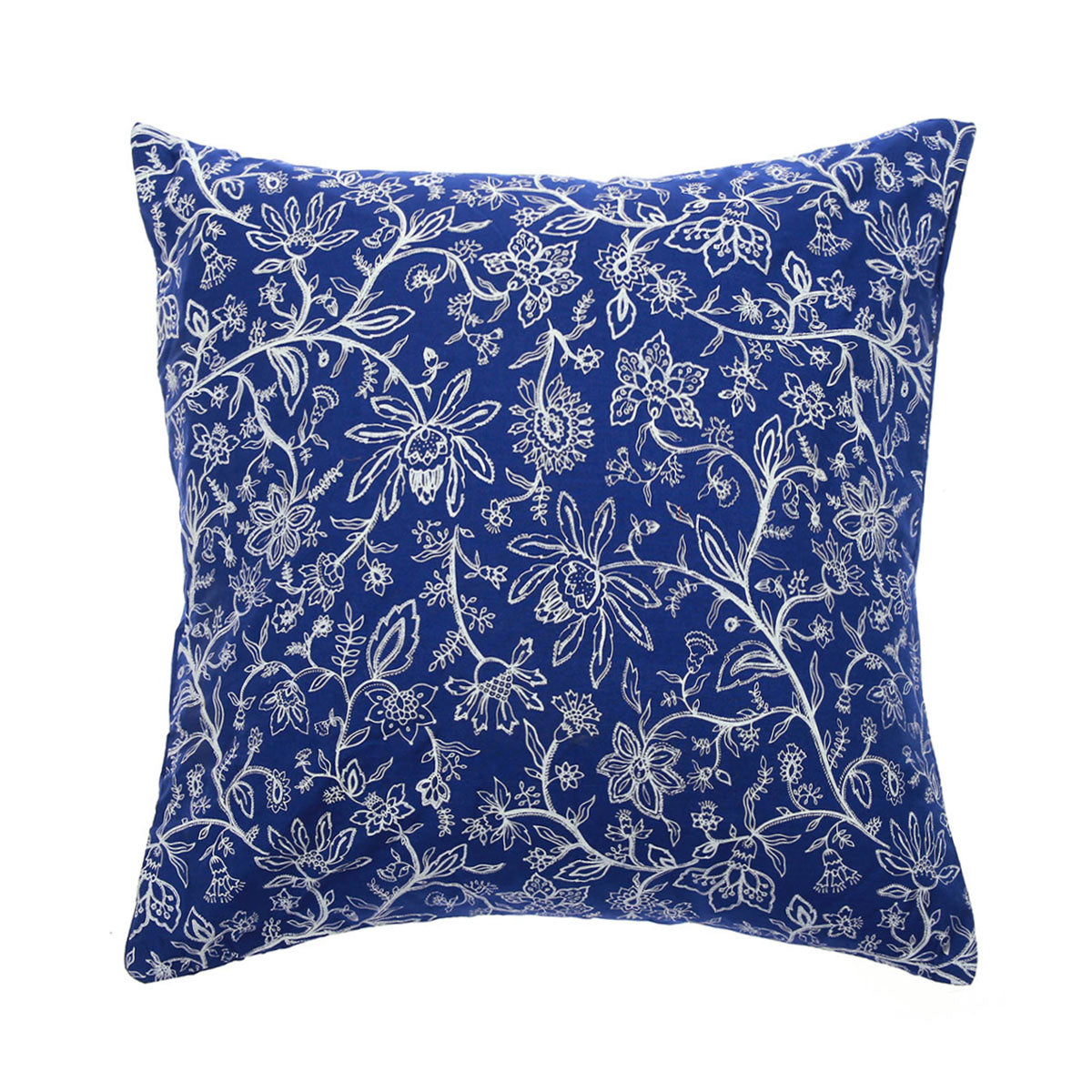 White Floral Cushion Cover 18x18"