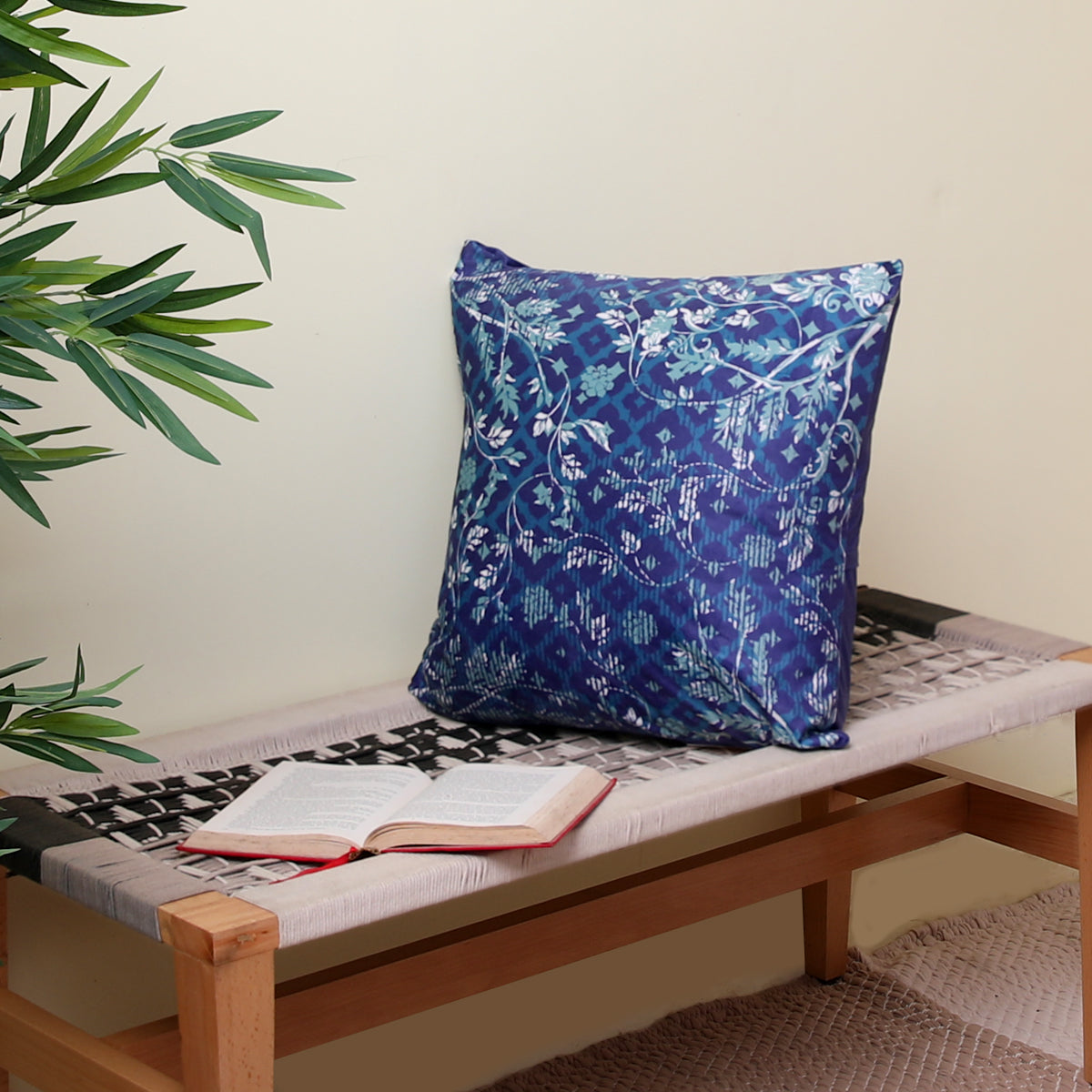 White Floral Cushion Cover 18x18"