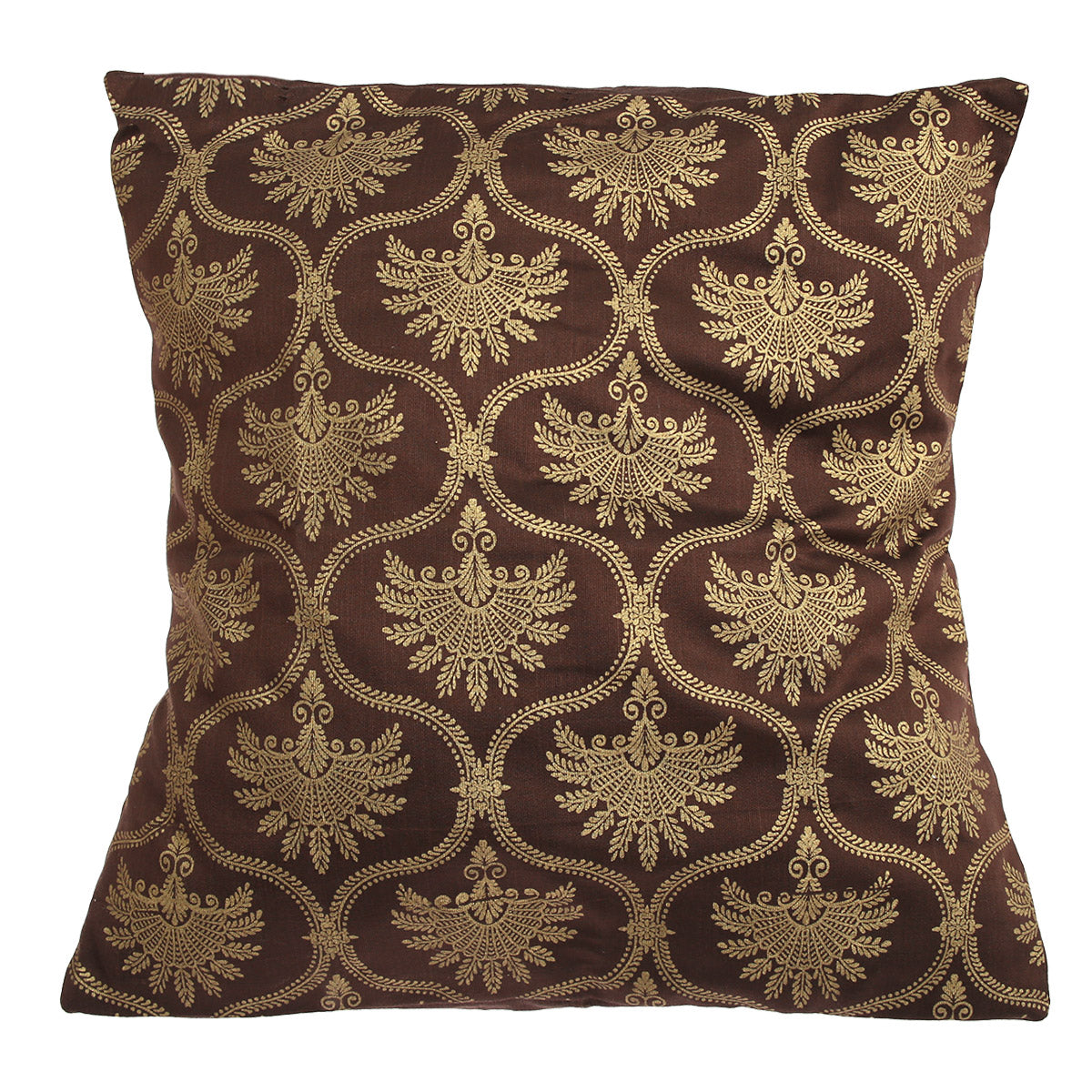 Damask Brown Cushion Cover 18x18"