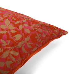 Rust Gold Floral Cushion Cover 18x18