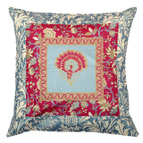 Aqua Border Cushion Cover 18x18"