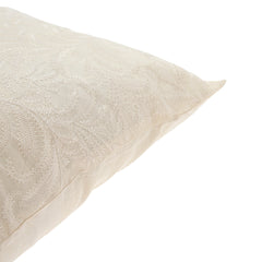 KASHMIRI WHITE EMB CUSHION COVER 18X18"