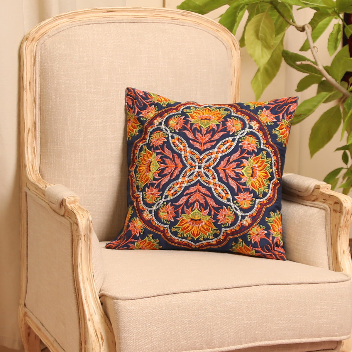 KASHMIRI MENDELA CUSHION COVER 18X18"