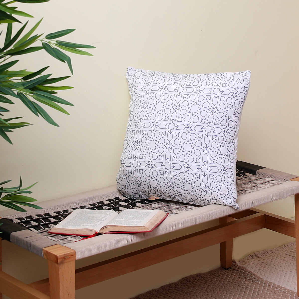 Merakesh Jaal Blue Cushion Cover 18x18"