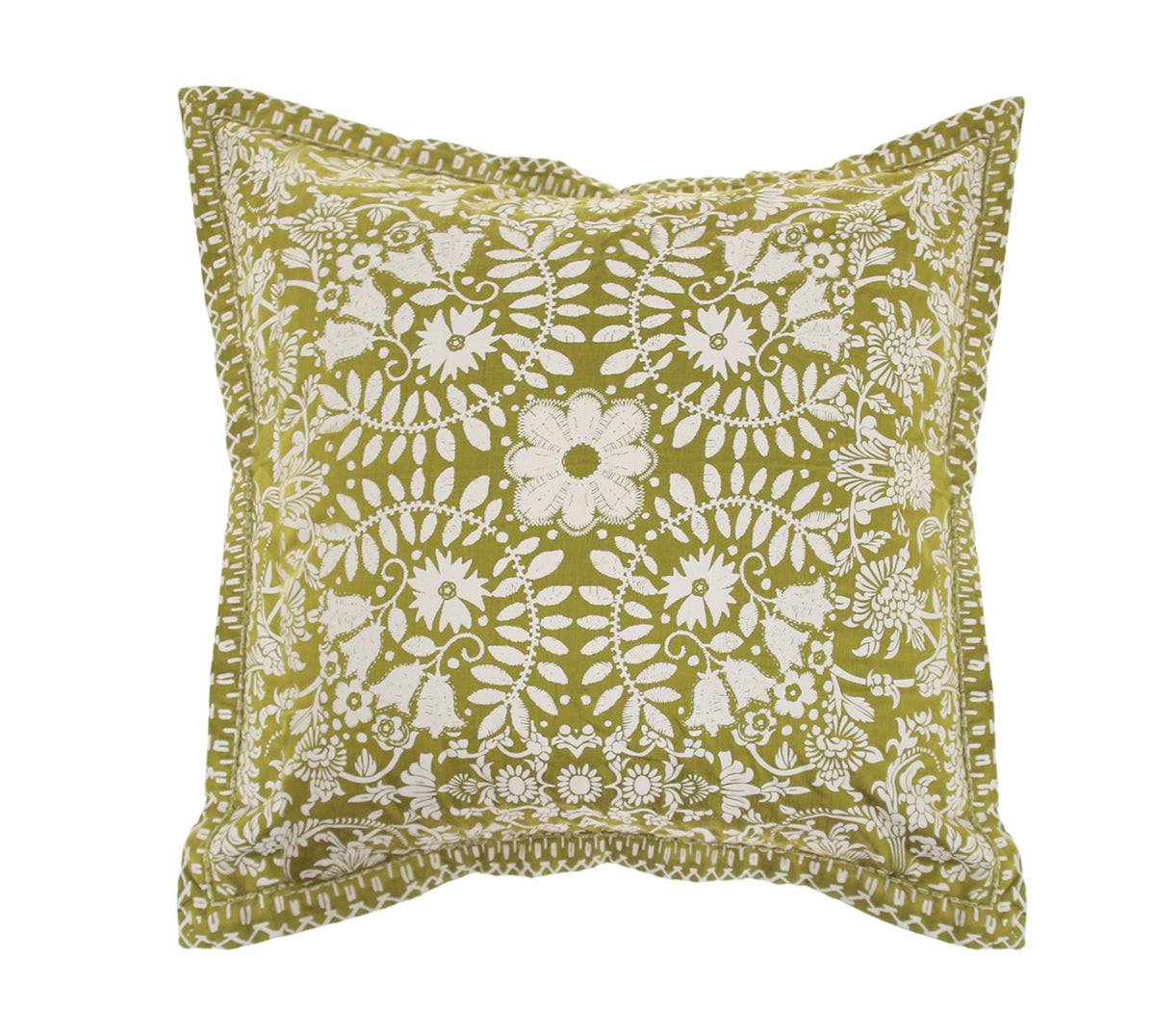 KASHMIRI APPLE GREEN CUSHION COVER 18X18"