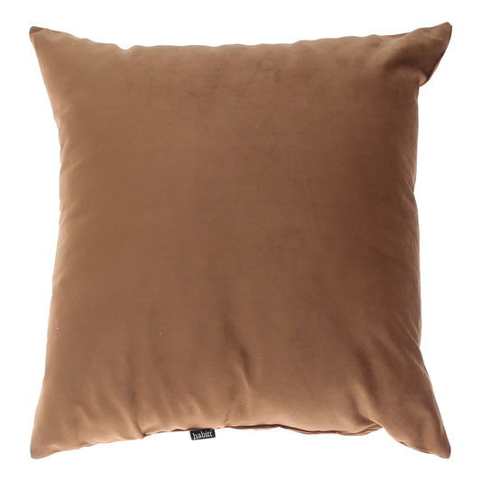 Velvet Filled Cushion 18x18" Brown - Habitt
