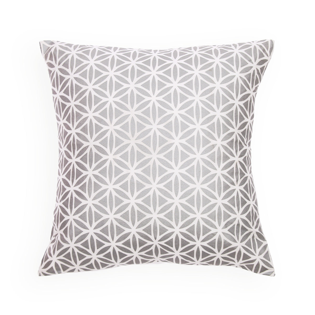 Geo Floral Silver Cushion Cover 18x18"(RM)