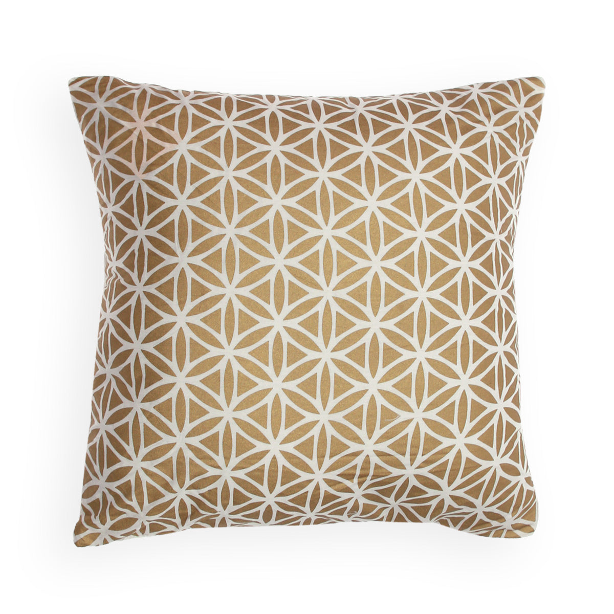 Geo Floral Gold Cushion Cover 18x18"(RM)