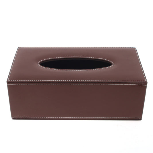 Brown Leather Tissue box (Brown) - Habitt