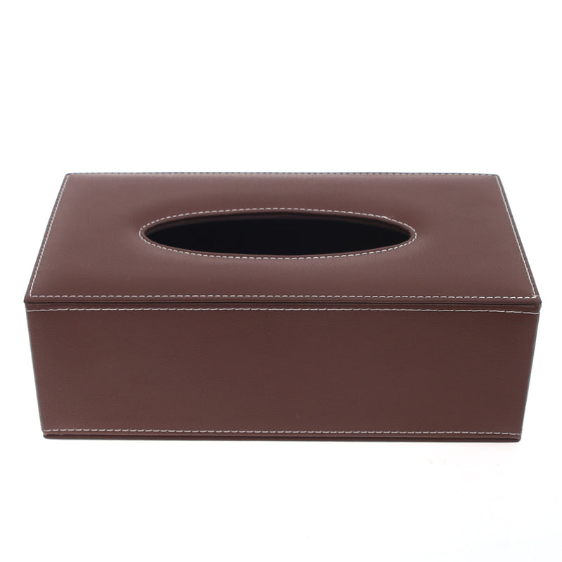 Brown Leather Tissue box (Brown) - Habitt