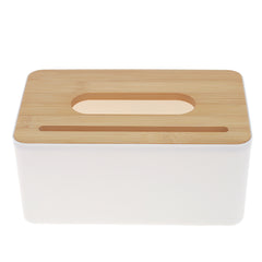 TISSUE BOX WITH BAMBOO WOODEN LID