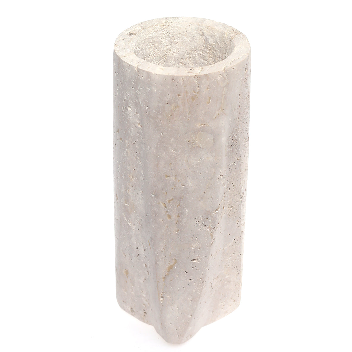 VASE 5X5X12.STONE.WHITE..