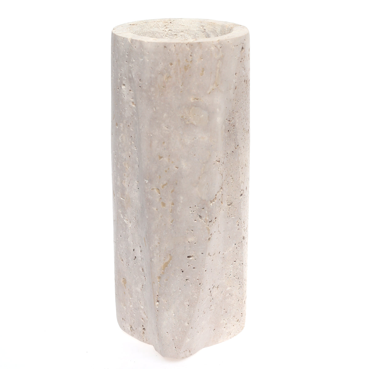 VASE 5X5X12.STONE.WHITE..