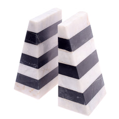 CLASSIC BOOKEND B&W 7X4X3.MARBLE.BLACK..