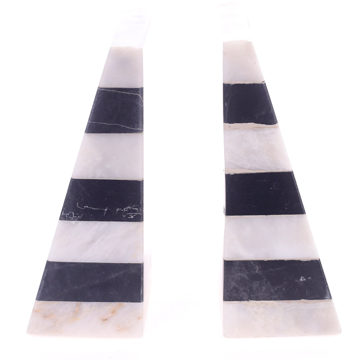 CLASSIC BOOKEND B&W 7X4X3.MARBLE.BLACK..