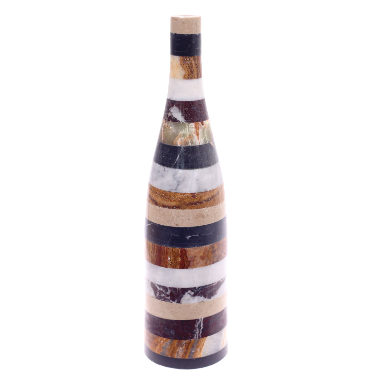 BOTTLE VASE 4X4X15.MARBLE.MULTICOLOUR..