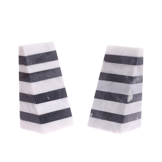 PILLAR BOOKEND 5X7X2.5.MARBLE.BLACK.. - Habitt