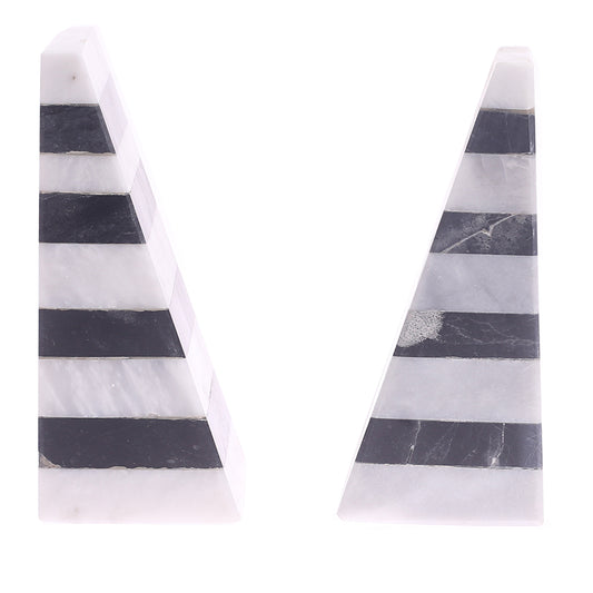 PILLAR BOOKEND 5X7X2.5.MARBLE.BLACK.. - Habitt