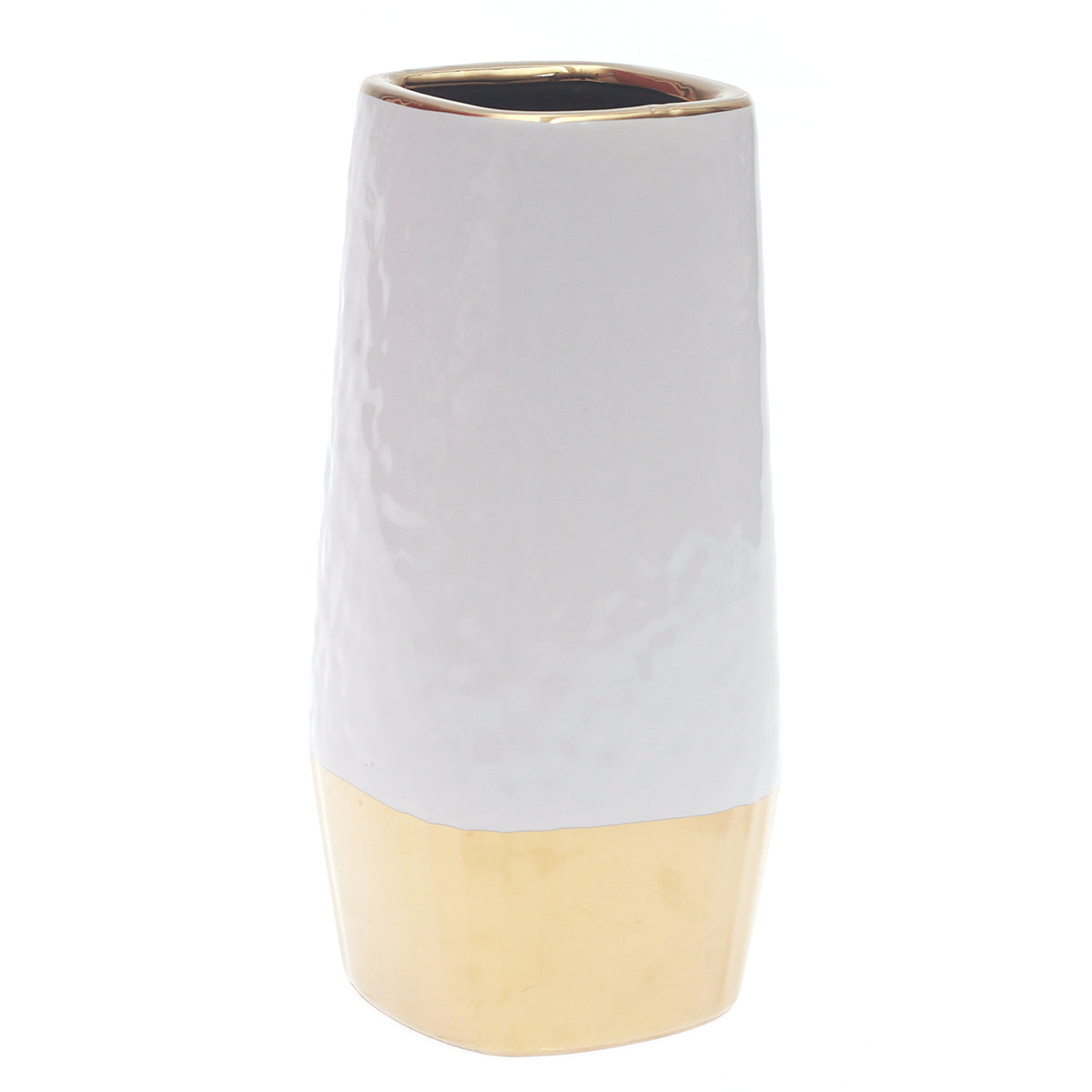 TABLE VASE.CERAMIC.BEIGE GOLDEN..DP14972