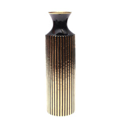 TABLE VASE.CERAMIC.BLACK GOLDEN.L.BG-890