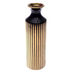 TABLE VASE.CERAMIC.BLACK GOLDEN.M.BG-890