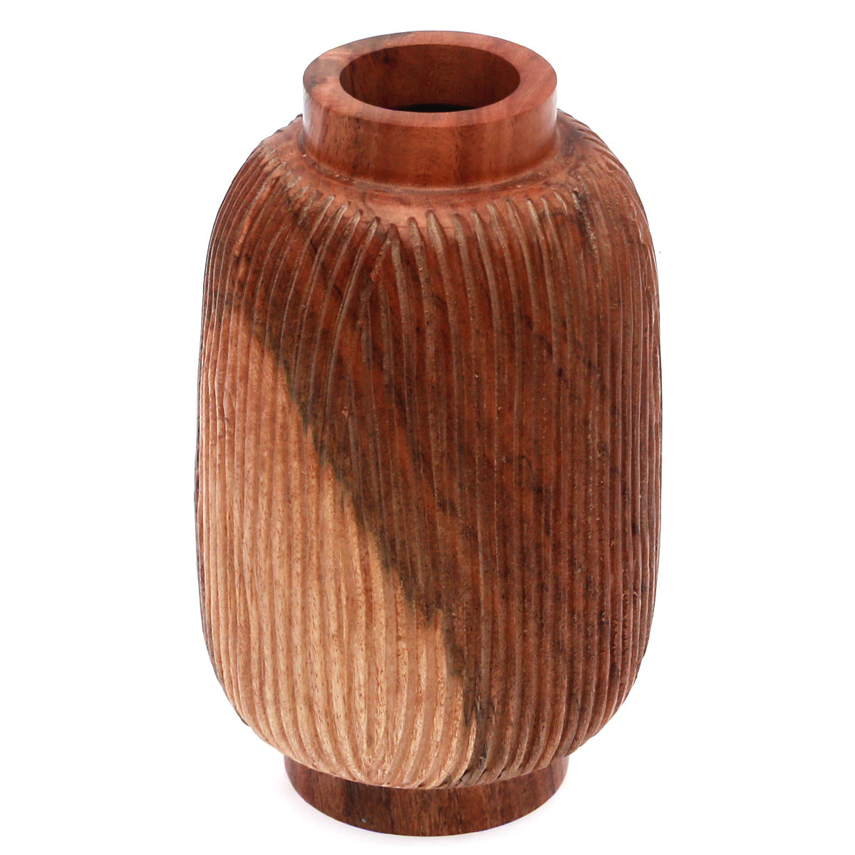 WOODEN TABLE VASE.WOOD.BROWN..