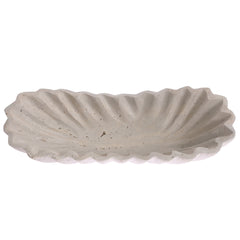FLUTED BOWL 14X6X3.STONE.OFF WHITE