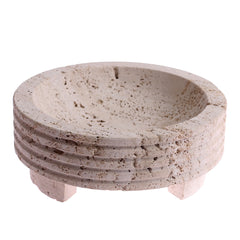 BOWL WITH LEG AND RING 10X10X4.MARBLE.BEIGE