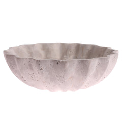 BOWL FLUTED 10X10X3.MARBLE.WHITE