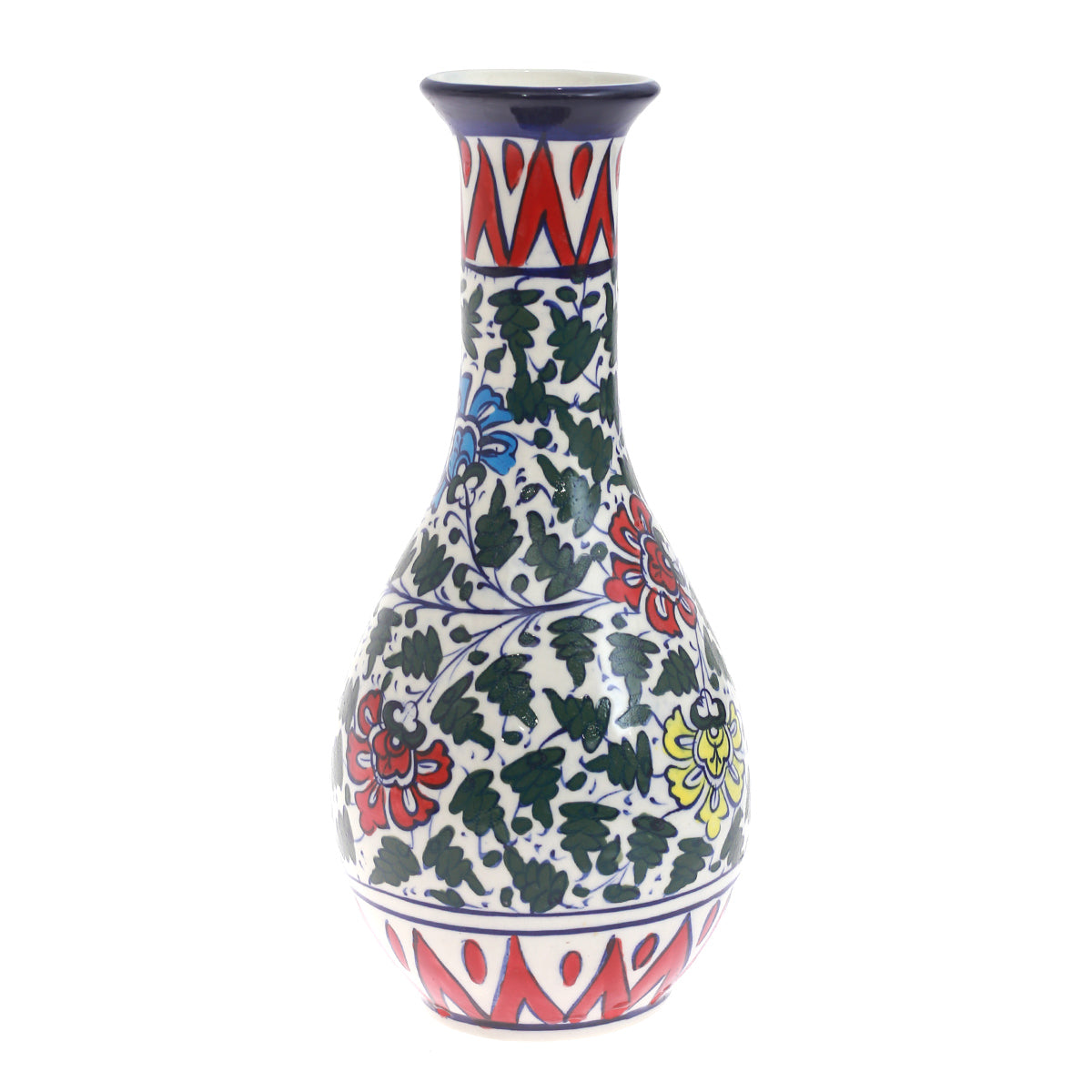 Vase Surahi No-2 Ceramic Multi Blue Pott