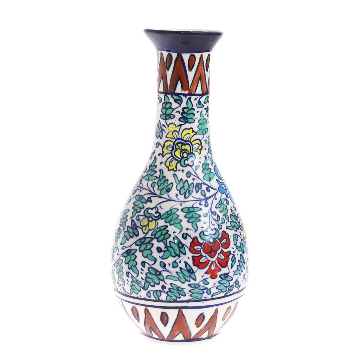 Vase Surahi No-2 Ceramic Multi Blue Pott