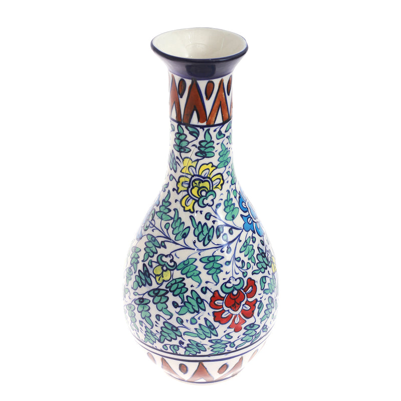 Vase Surahi No-2 Ceramic Multi Blue Pott - Habitt