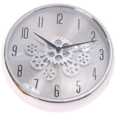 WALL CLOCK.Metal.BLACK SILVER..7777