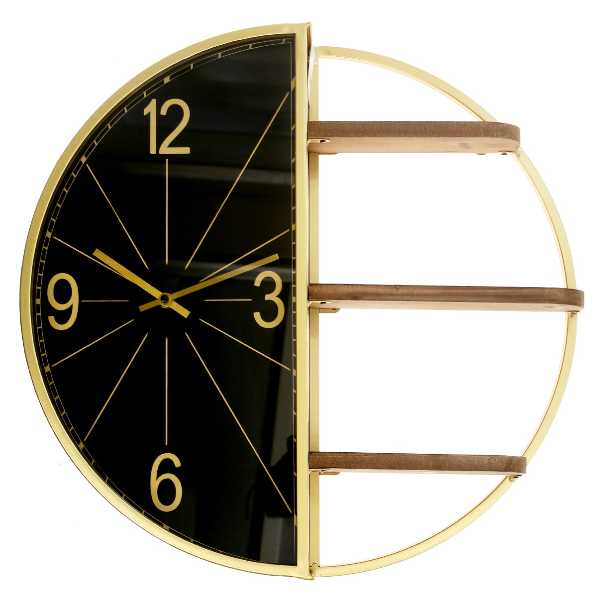 WALL CLOCK shelf.METAL.12X12 INC.ART-075