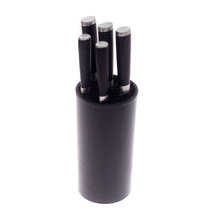 Black Knife Set – 6 Pcs with Holder