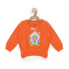 Chirpy Birdhouse Orange Sweater Pullover