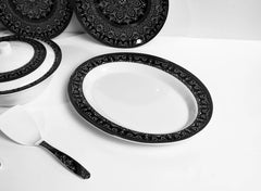 Noir Chic Dinner Set – Modern Mandala Elegance for Sophisticated Dining (22 / 30 / 43 PCS)