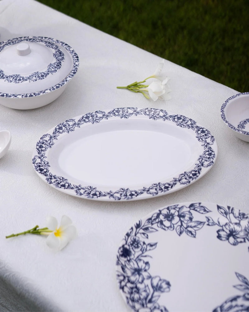 Azure Blossom Dinner Set – Timeless Floral Elegance for Refined Dining (22 / 30 / 43 PCS) - Habitt