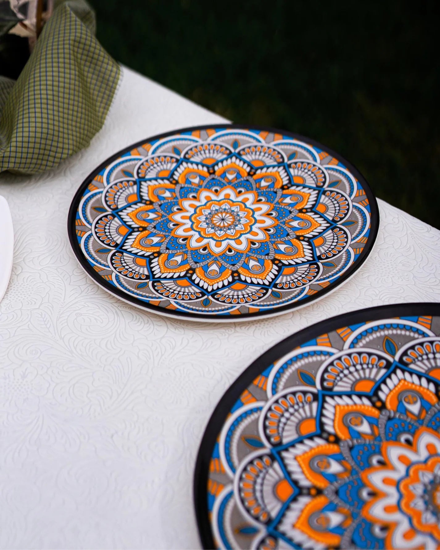 Nightfall Blossom Dinner Set – Artistic Mandala Elegance for Refined D ...