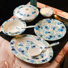 Sea of Blue Dinner Set – Coastal Florals with Fresh, Timeless Elegance (22 / 30 / 43 PCS)