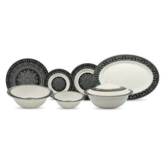 Noir Chic Dinner Set – Modern Mandala Elegance for Sophisticated Dining (22 / 30 / 43 PCS)
