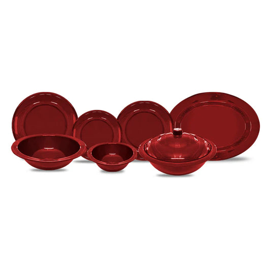 Red Melamine Dinner Set – Bold Elegance for Everyday & Festive Dining (22 / 30 / 43 PCS)