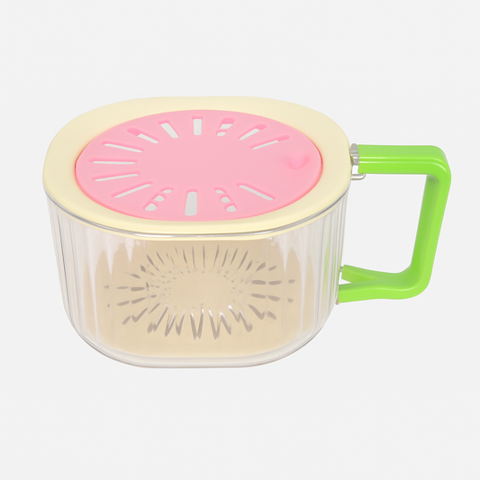 1Pc Handy Fruit Bowl with Detachable Drain Lid – Quick Rinse & Serve Bowl