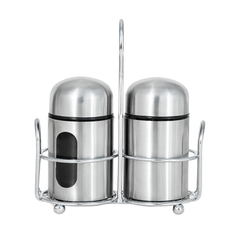 Elegant 2-Piece Salt & Pepper Set with Steel Stand – JLG 21